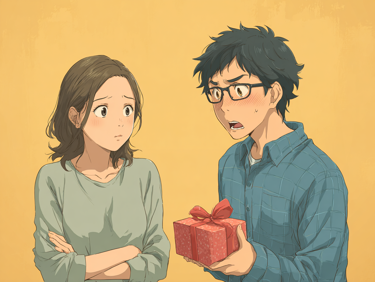 女性にプレゼントする男性