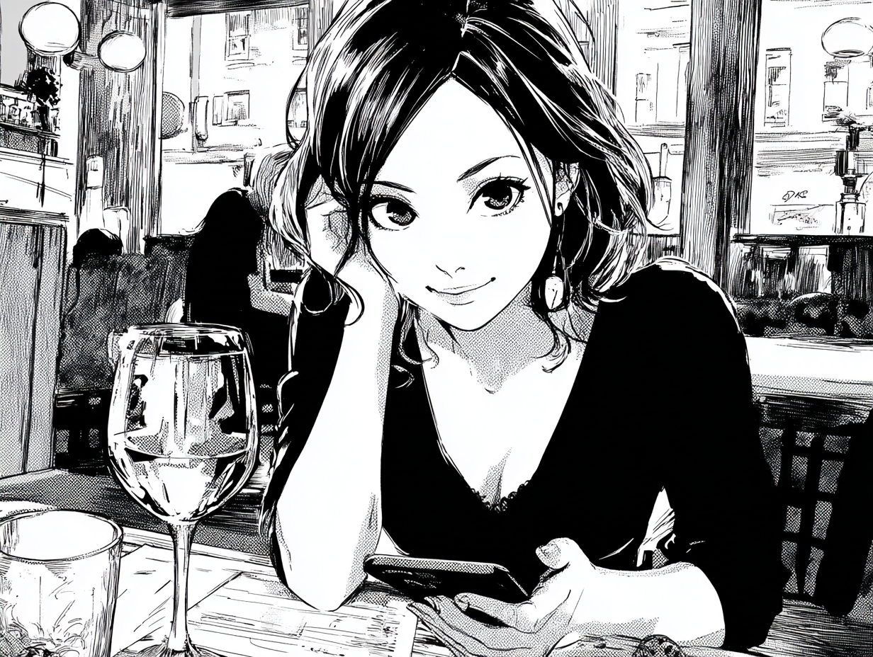 思わせぶりな表情の女性