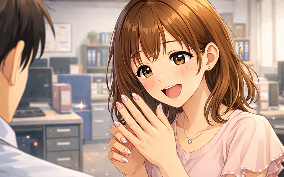 ネイルをしている女性