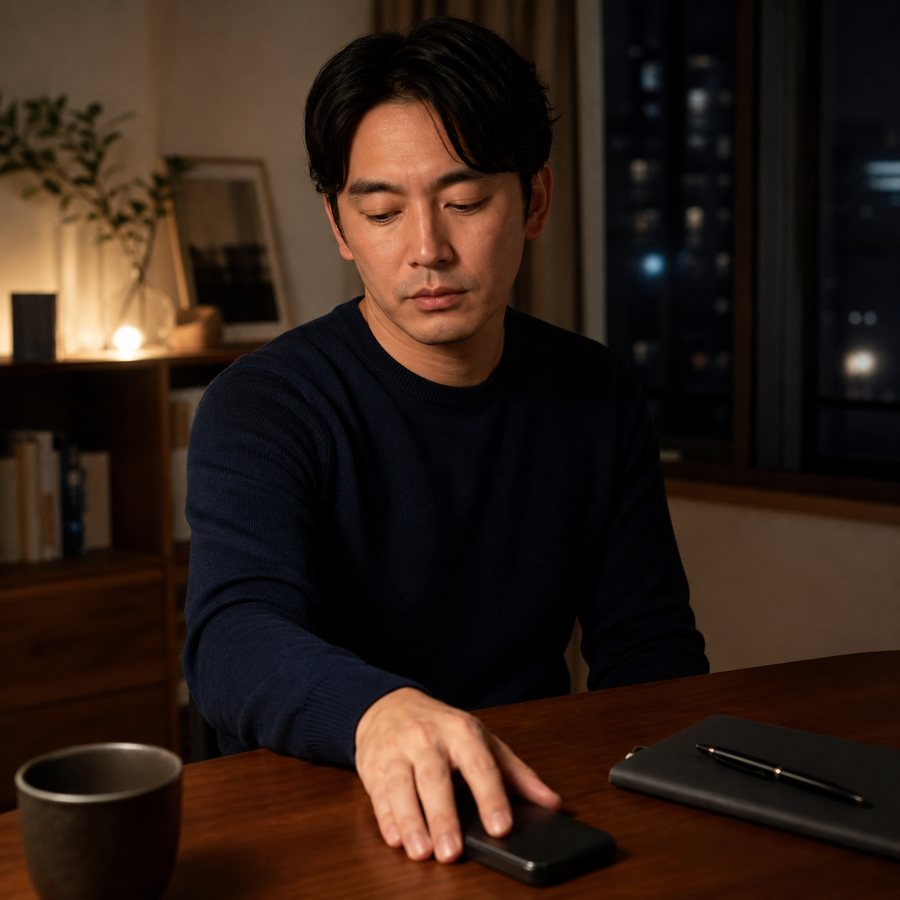 好きな女性の結婚後に衝動的な連絡を控える男性