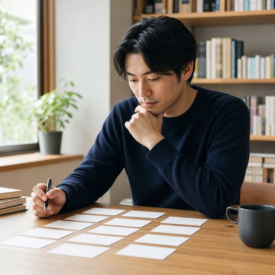 好きな女性の結婚について疑問を整理する男性
